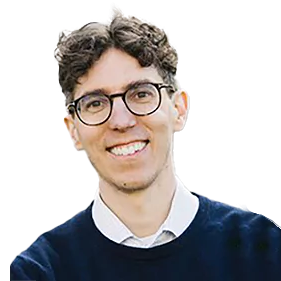 Headshot of Prof Karl Wennbergh, a middle age man smiling on a simple white background.